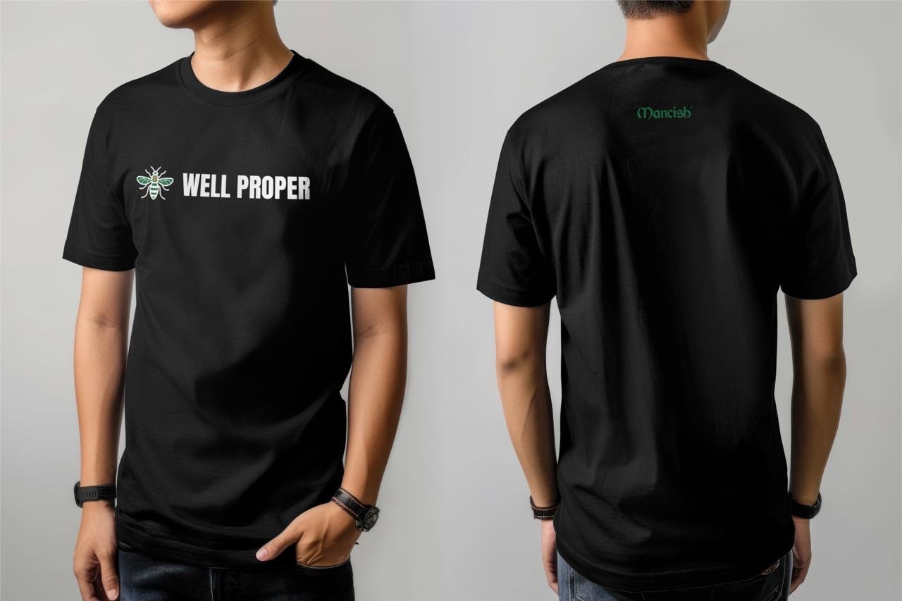 Mancish Black T Shirt (Well Hard, Well Funneh .....)