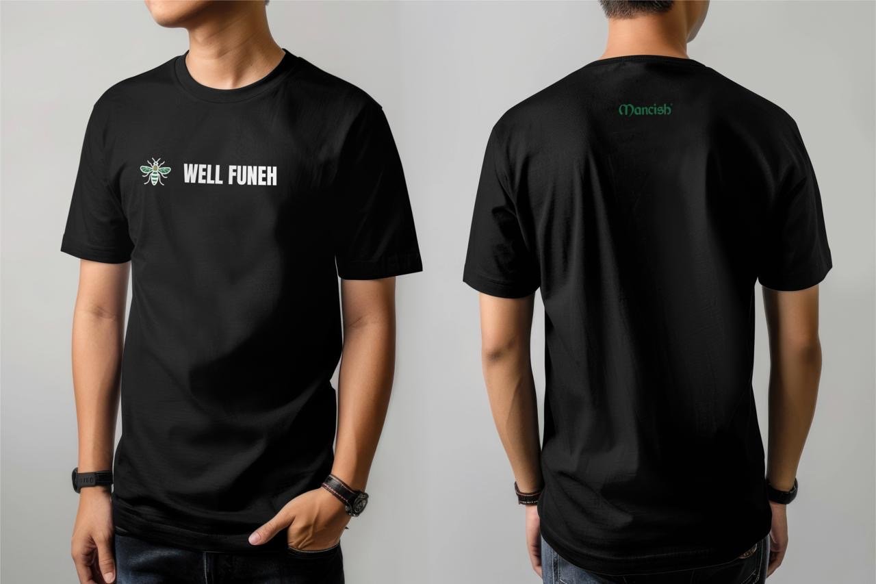 Mancish Black T Shirt (Well Hard, Well Funneh .....) - Image 4
